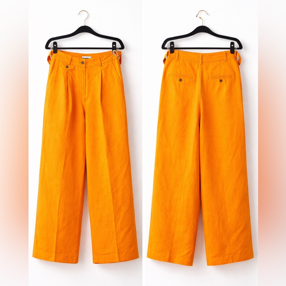 🧡 GANT Linen Wide Leg Pants – Orange – EU 36 / US 6